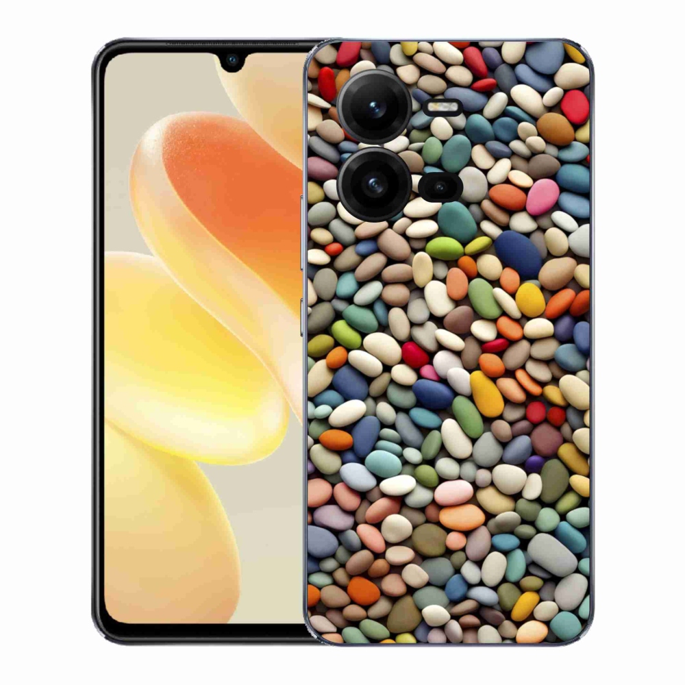 Gélový kryt mmCase na Vivo X80 Lite - farebné kamienky 2