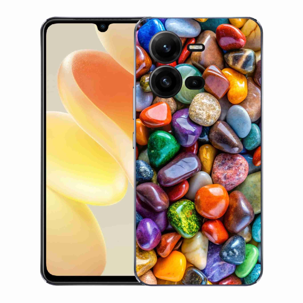 Gélový kryt mmCase na Vivo X80 Lite - farebné kamienky