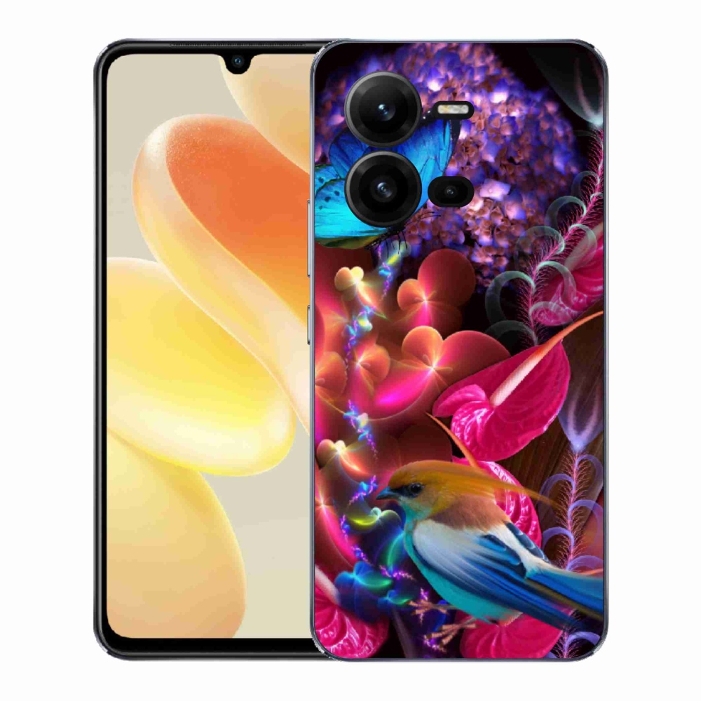 Gélový kryt mmCase na Vivo X80 Lite - farebné kvety