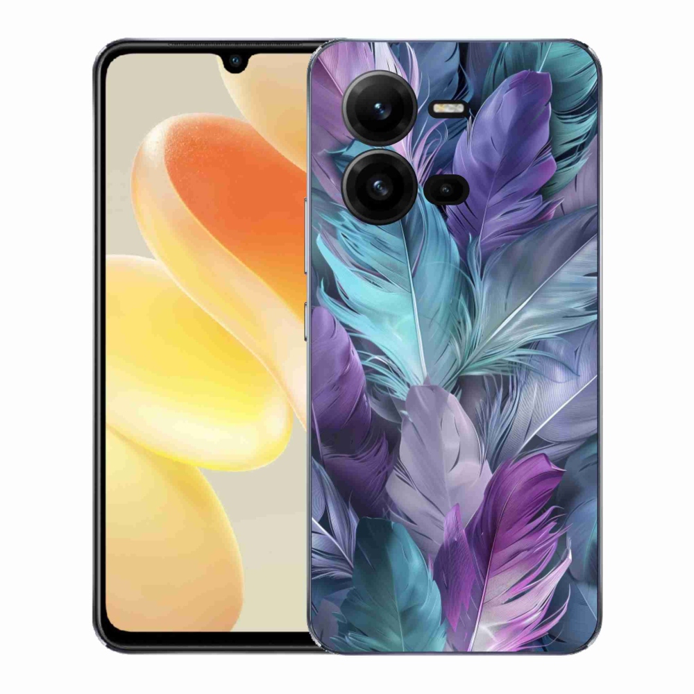 Gélový kryt mmCase na Vivo X80 Lite - farebné perie 2
