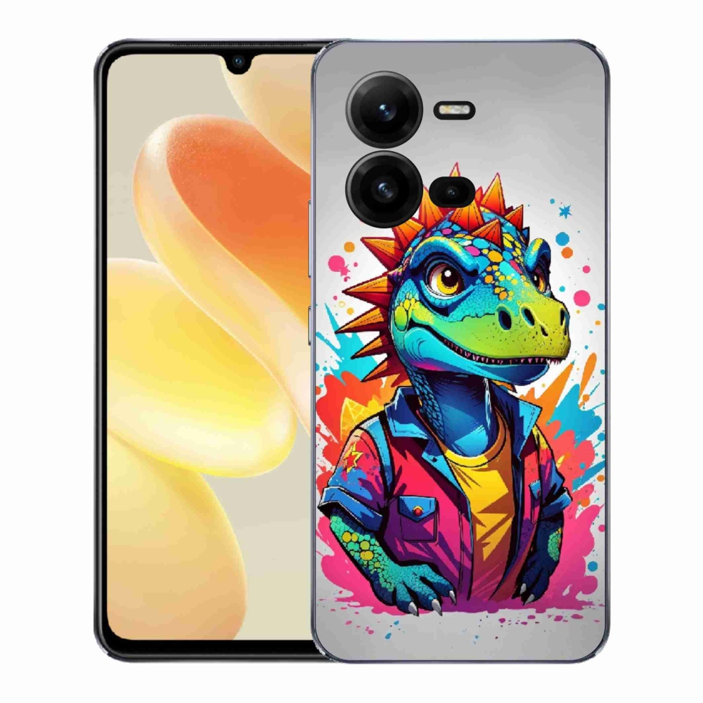 Gélový kryt mmCase na Vivo X80 Lite - farebný dinosaurus