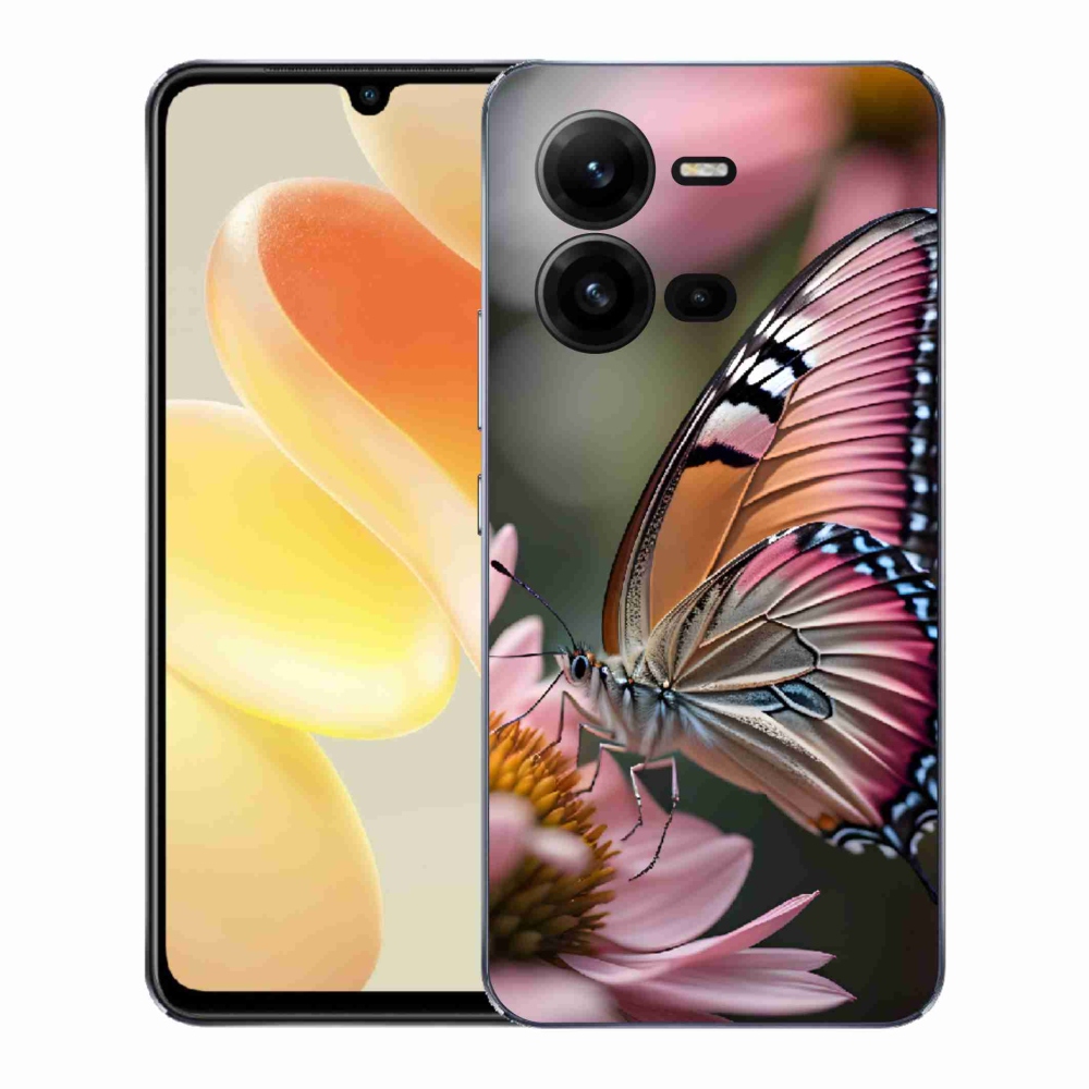 Gélový kryt mmCase na Vivo X80 Lite - farebný motýľ