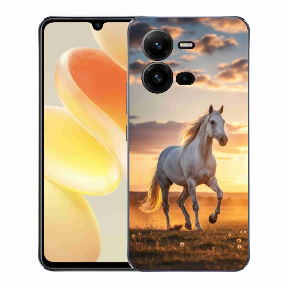 Gélový kryt mmCase na Vivo X80 Lite - bežiaci biely kôň 2