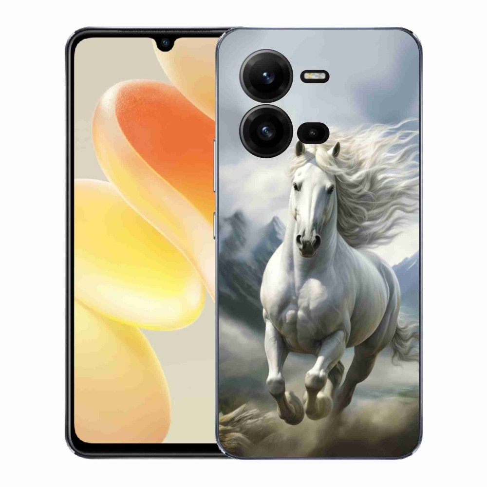 Gélový kryt mmCase na Vivo X80 Lite - bežiaci biely kôň 3