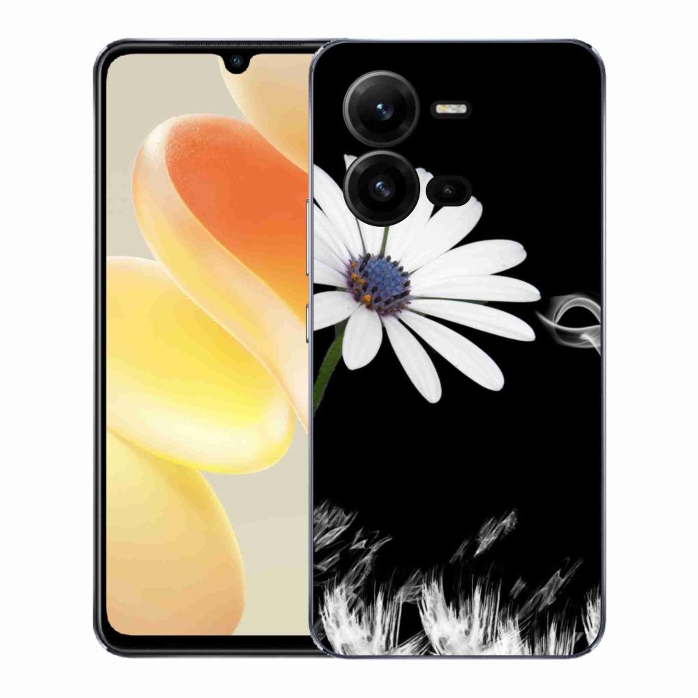 Gélový kryt mmCase na Vivo X80 Lite - biela kvetina