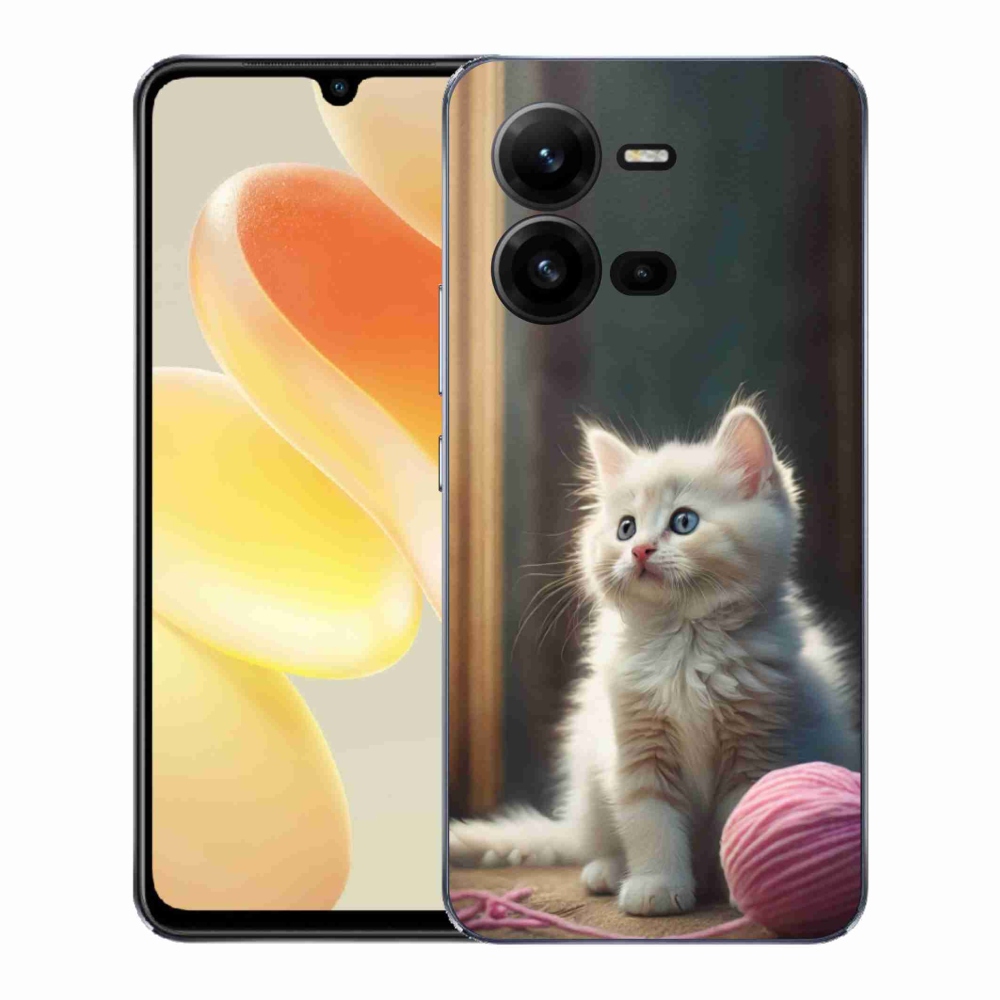 Gélový kryt mmCase na Vivo X80 Lite - biele mačiatko 2