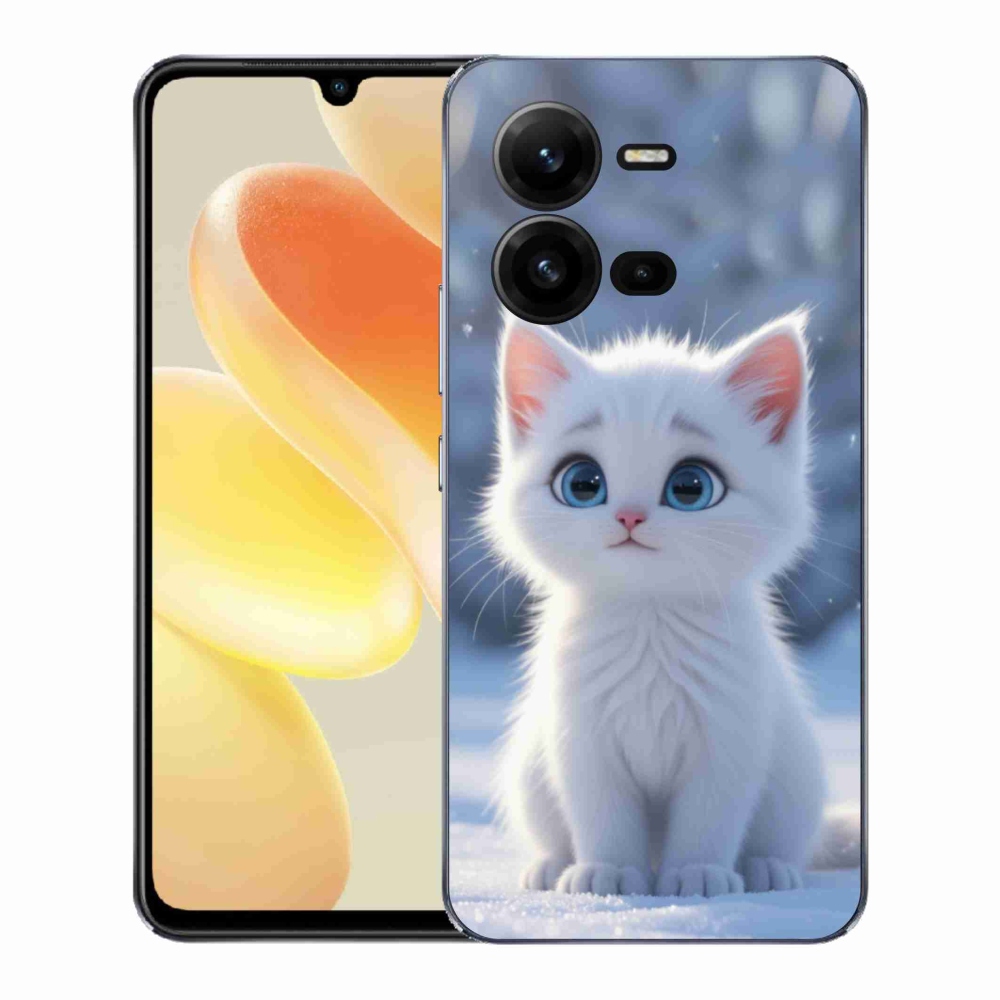 Gélový kryt mmCase na Vivo X80 Lite - biele mačiatko 3