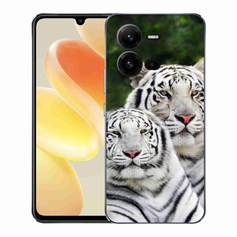 Gélový kryt mmCase na Vivo X80 Lite - bieli tigre