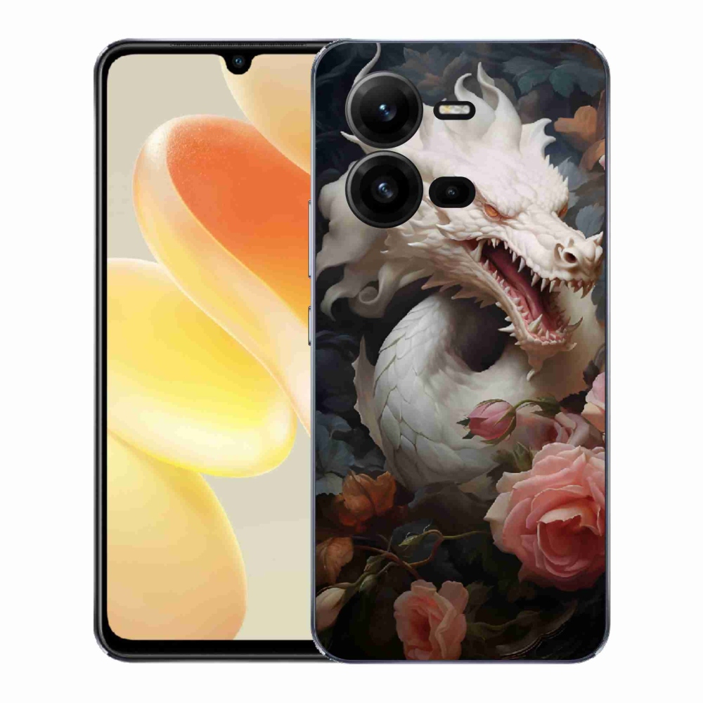 Gélový kryt mmCase na Vivo X80 Lite - biely drak