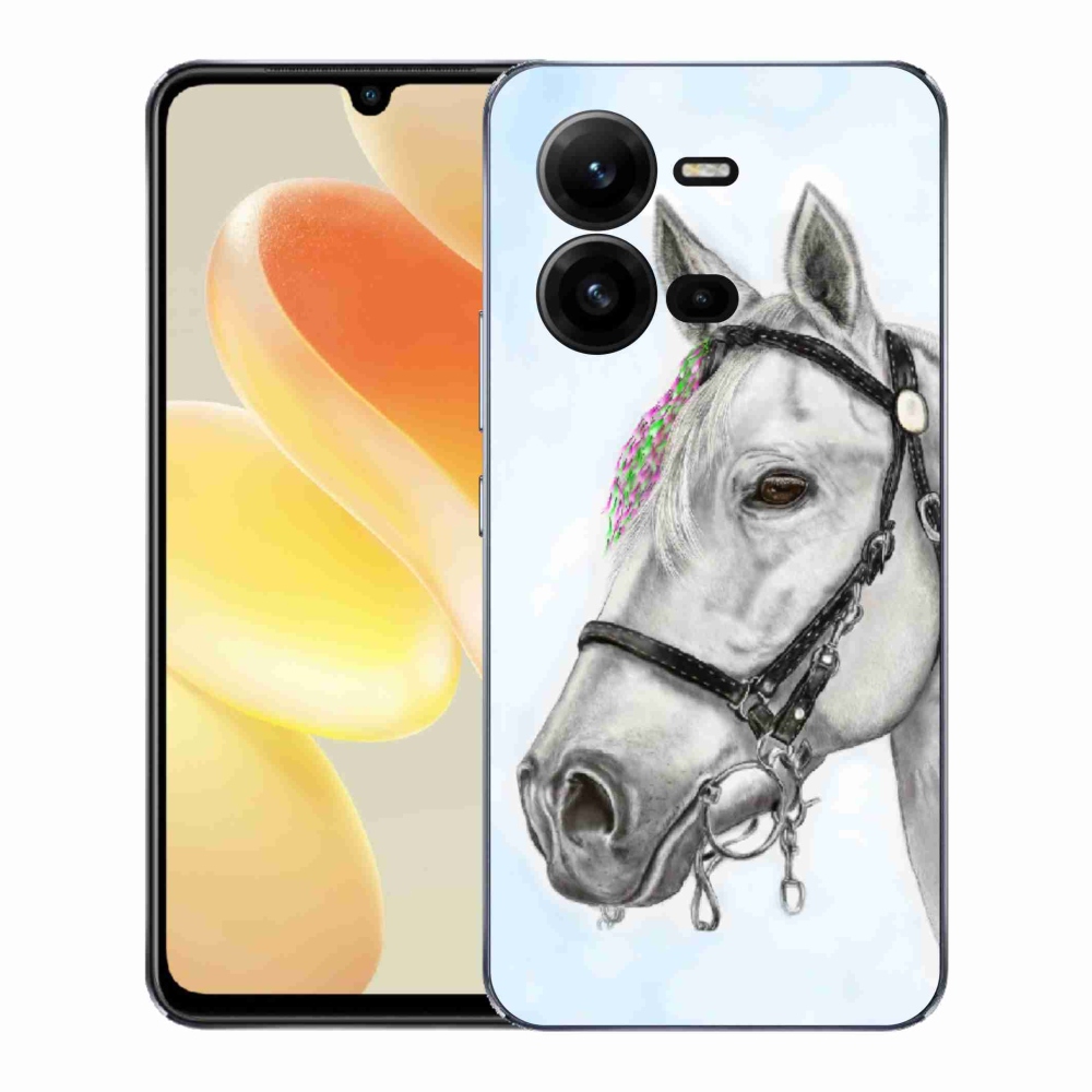 Gélový kryt mmCase na Vivo X80 Lite - biely kôň 1