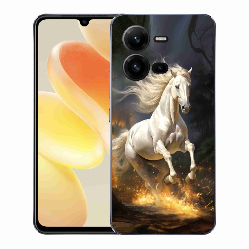 Gélový kryt mmCase na Vivo X80 Lite - biely kôň 2