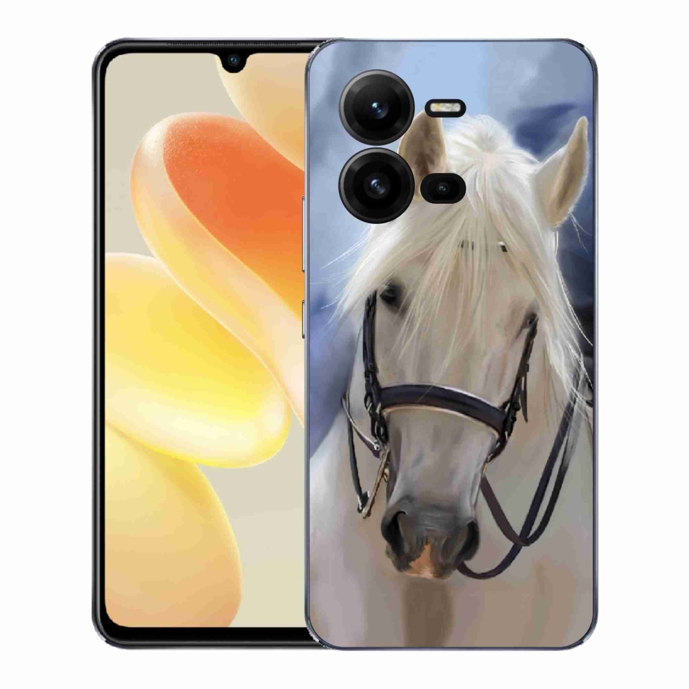 Gélový kryt mmCase na Vivo X80 Lite - biely kôň