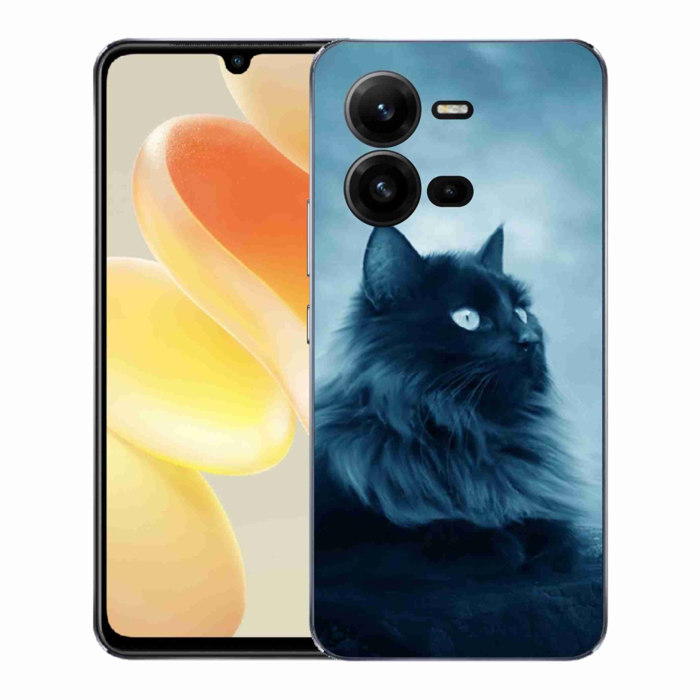 Gélový kryt mmCase na Vivo X80 Lite - čierna mačka 1