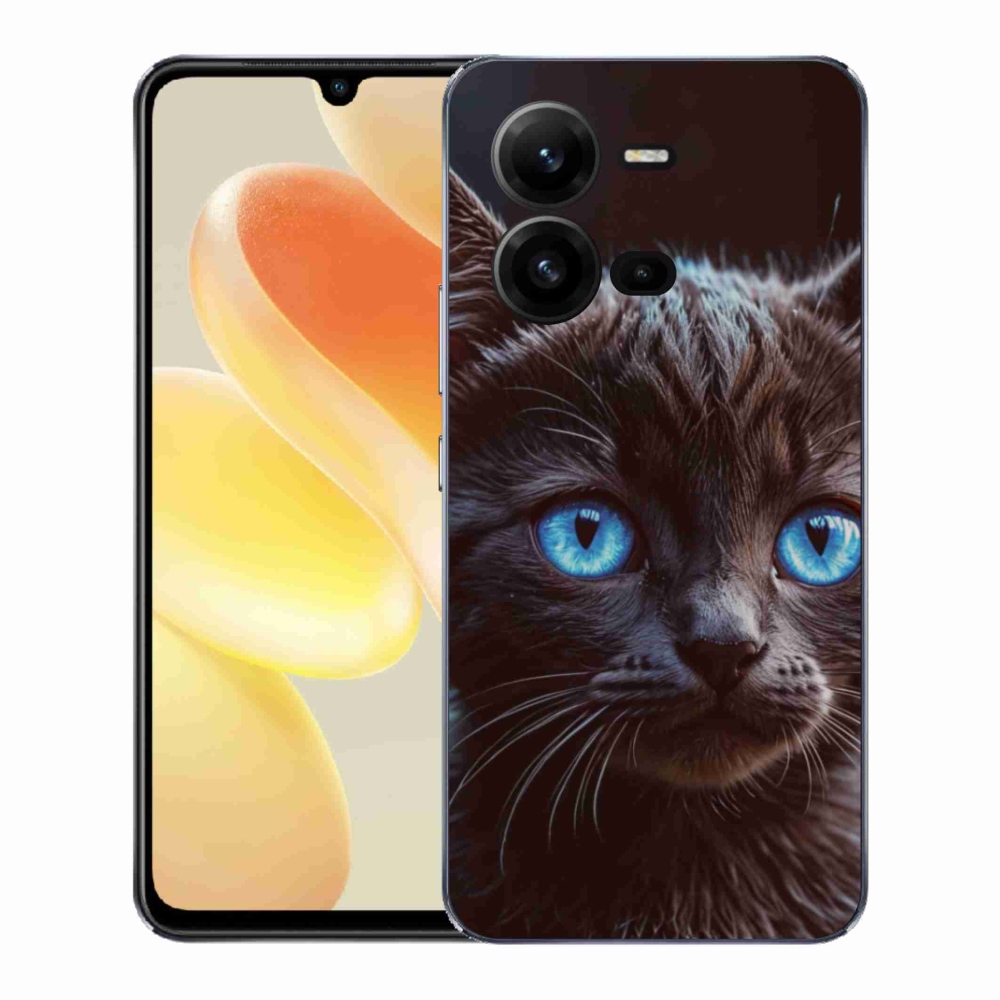 Gélový kryt mmCase na Vivo X80 Lite - čierne mačiatko 2