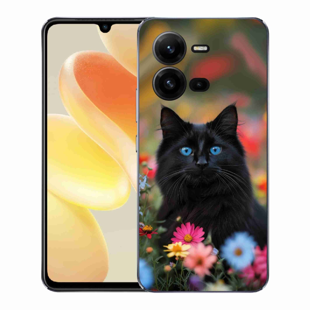 Gélový kryt mmCase na Vivo X80 Lite - čierne mačiatko 4