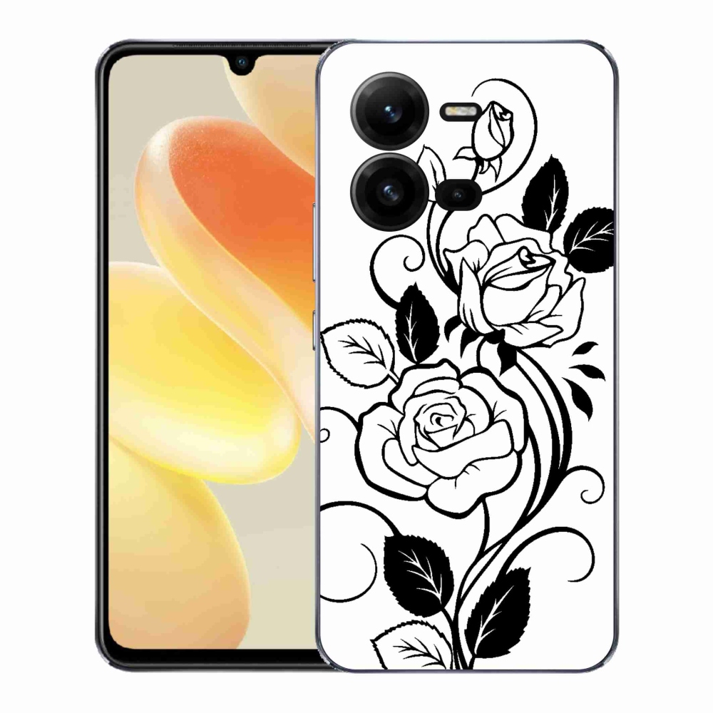 Gélový kryt mmCase na Vivo X80 Lite - čiernobiela ruža