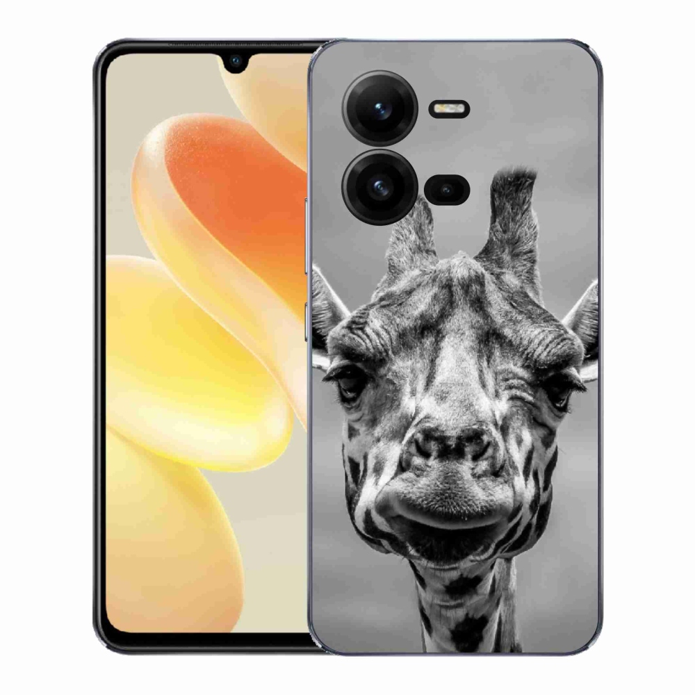 Gélový kryt mmCase na Vivo X80 Lite - čiernobiela žirafa