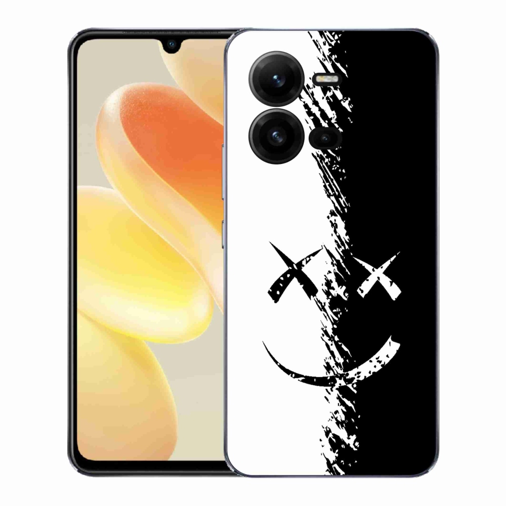 Gélový kryt mmCase na Vivo X80 Lite - čiernobiely smajlík