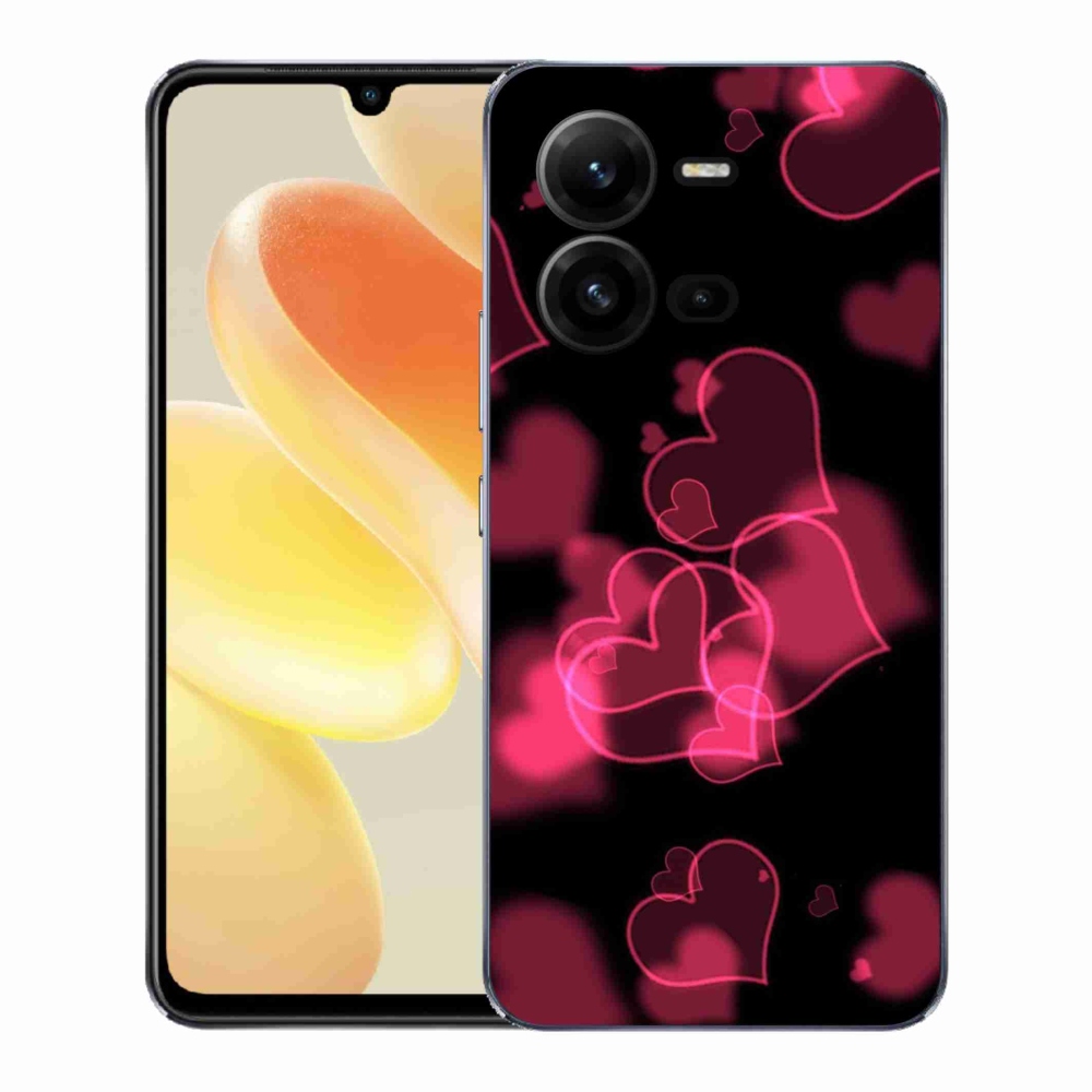 Gélový kryt mmCase na Vivo X80 Lite - červená srdiečka