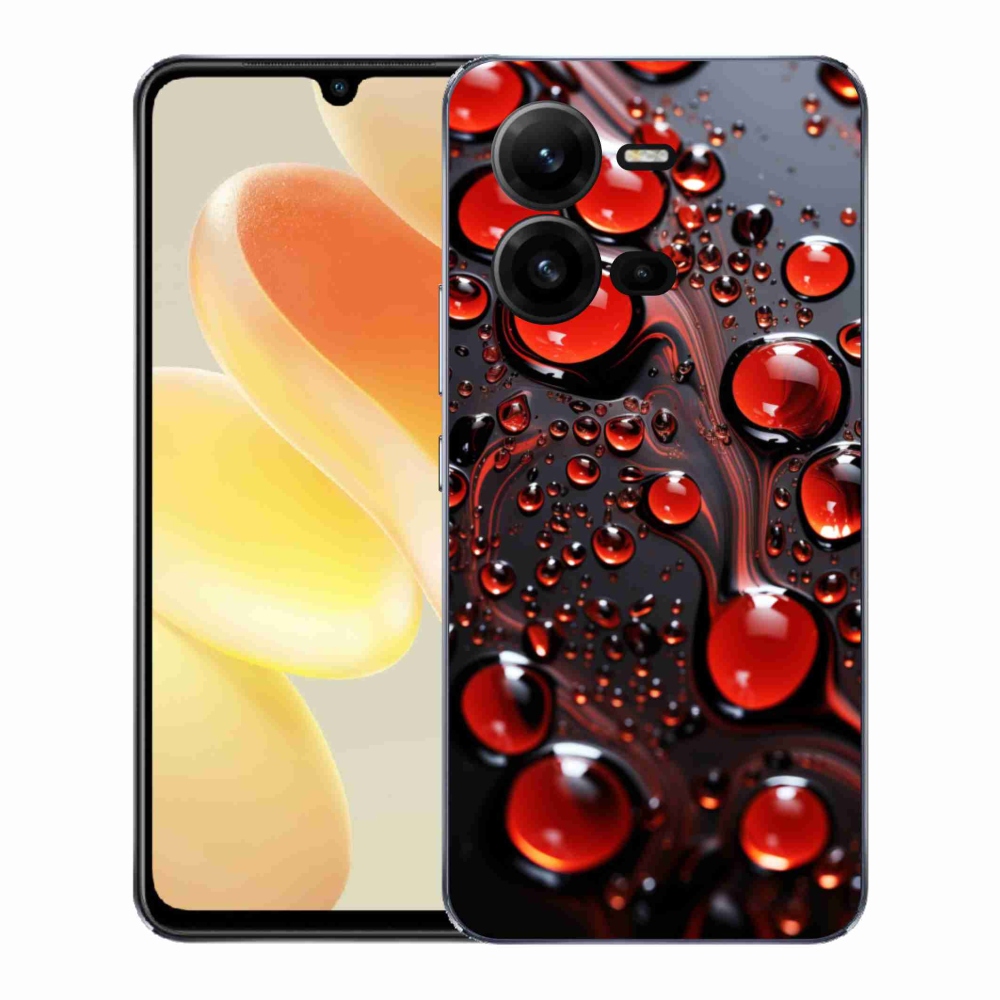 Gélový kryt mmCase na Vivo X80 Lite - červené kvapky 2