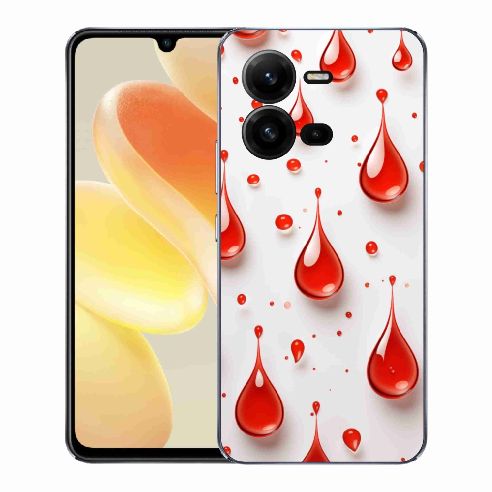 Gélový kryt mmCase na Vivo X80 Lite - červené kvapky