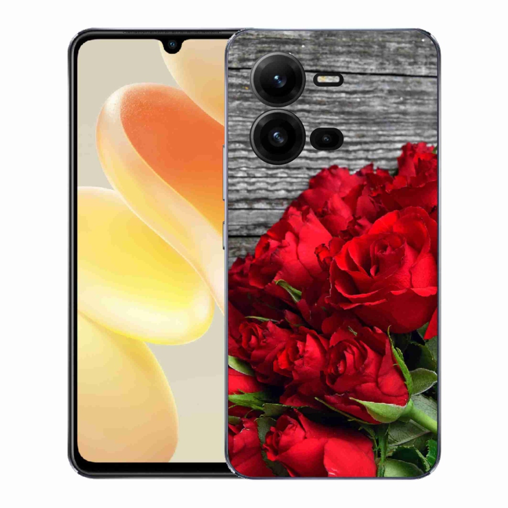 Gélový kryt mmCase na Vivo X80 Lite - červené ruže