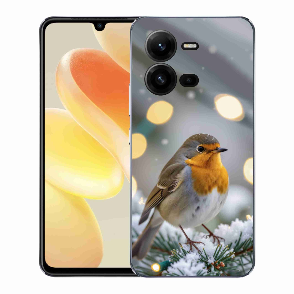 Gélový kryt mmCase na Vivo X80 Lite - červienka v zime