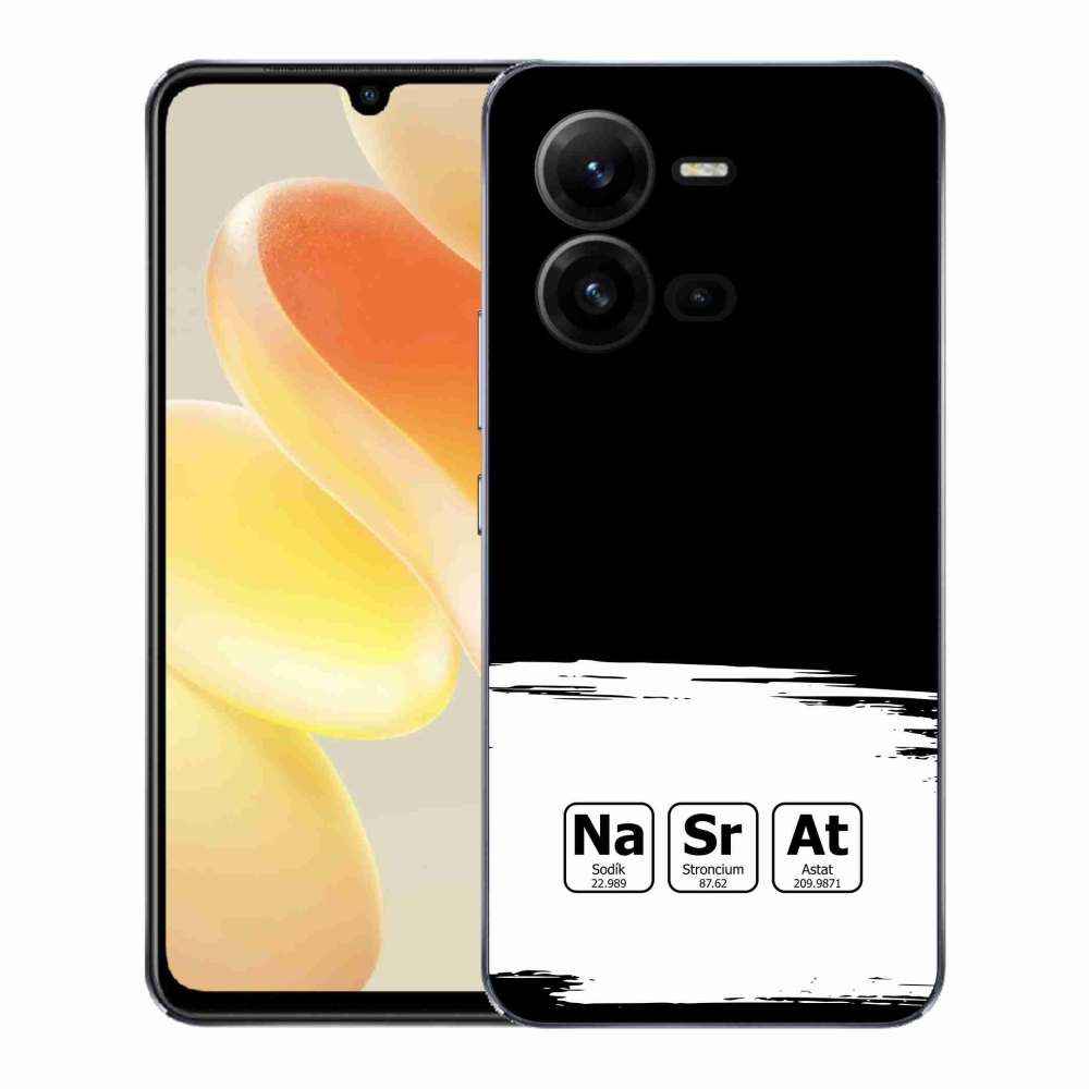 Gélový kryt mmCase na Vivo X80 Lite - chemické prvky bieločierne pozadie