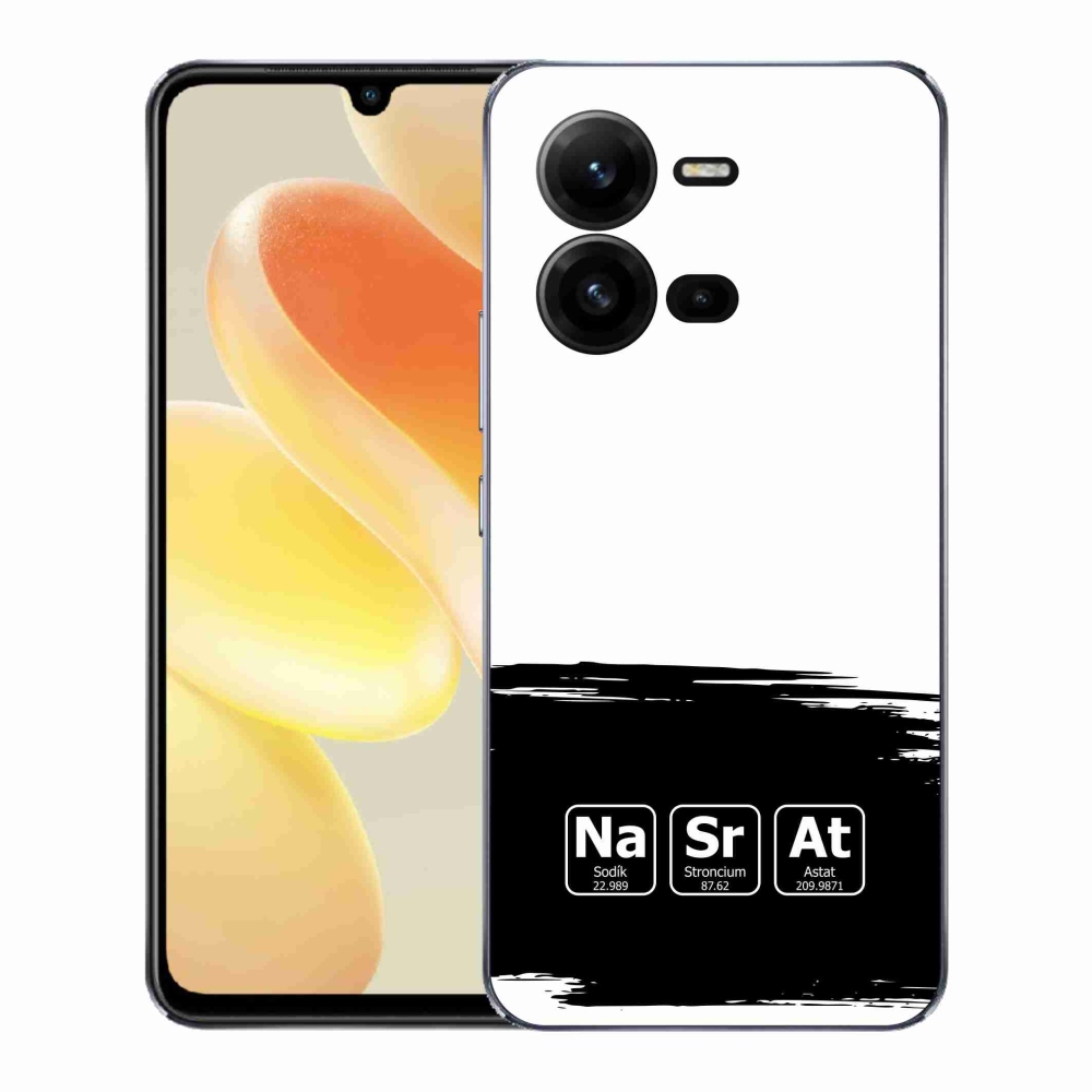 Gélový kryt mmCase na Vivo X80 Lite - chemické prvky čiernobiele pozadie