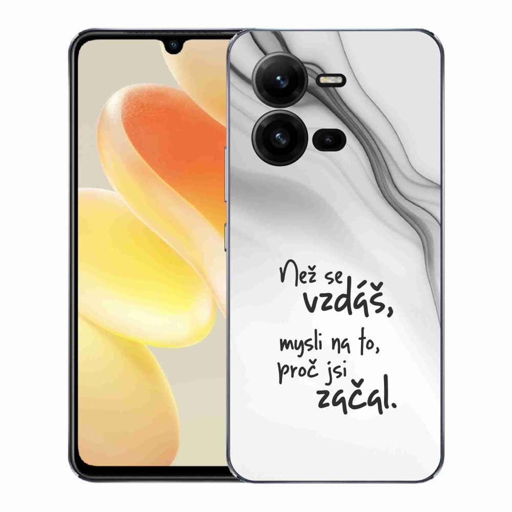 Gélový kryt mmCase na Vivo X80 Lite - citát 2 biele pozadie
