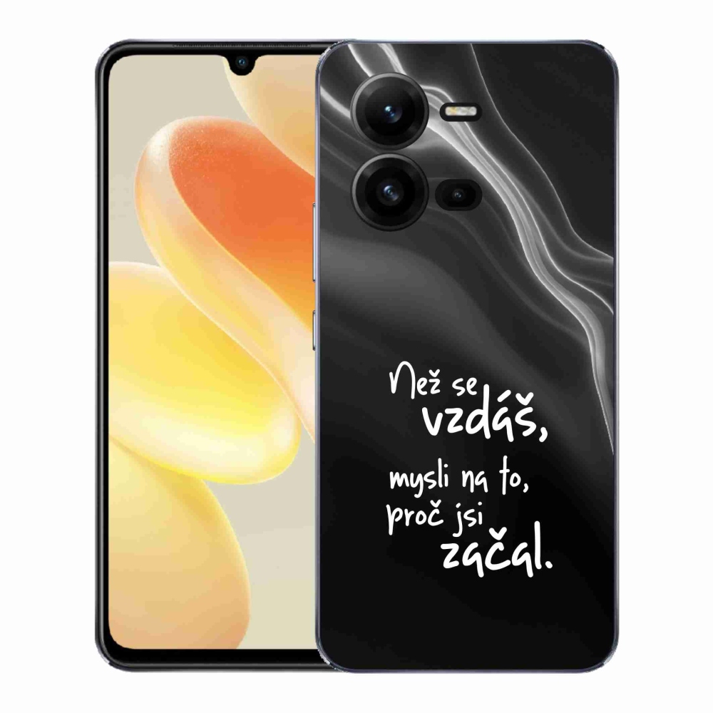 Gélový kryt mmCase na Vivo X80 Lite - citát 2 čierne pozadie