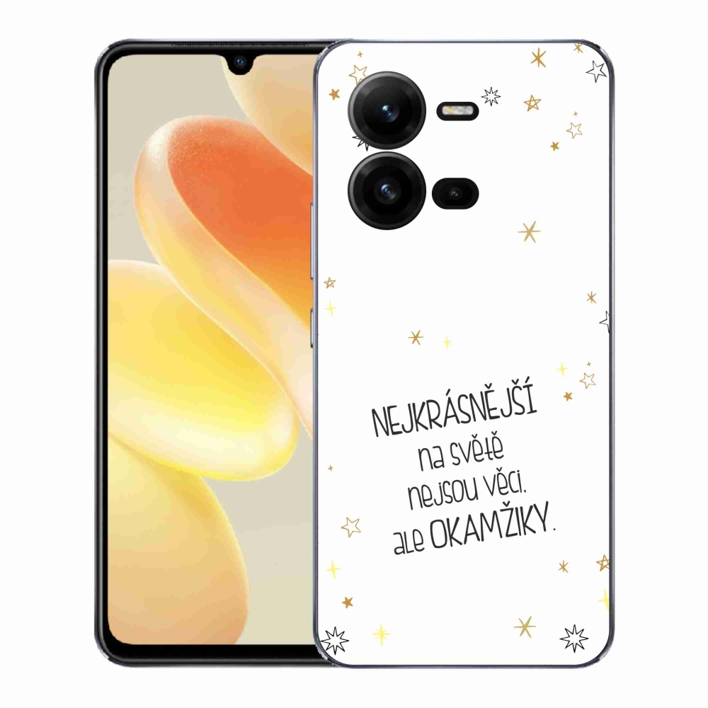 Gélový kryt mmCase na Vivo X80 Lite - citát 4 biele pozadie