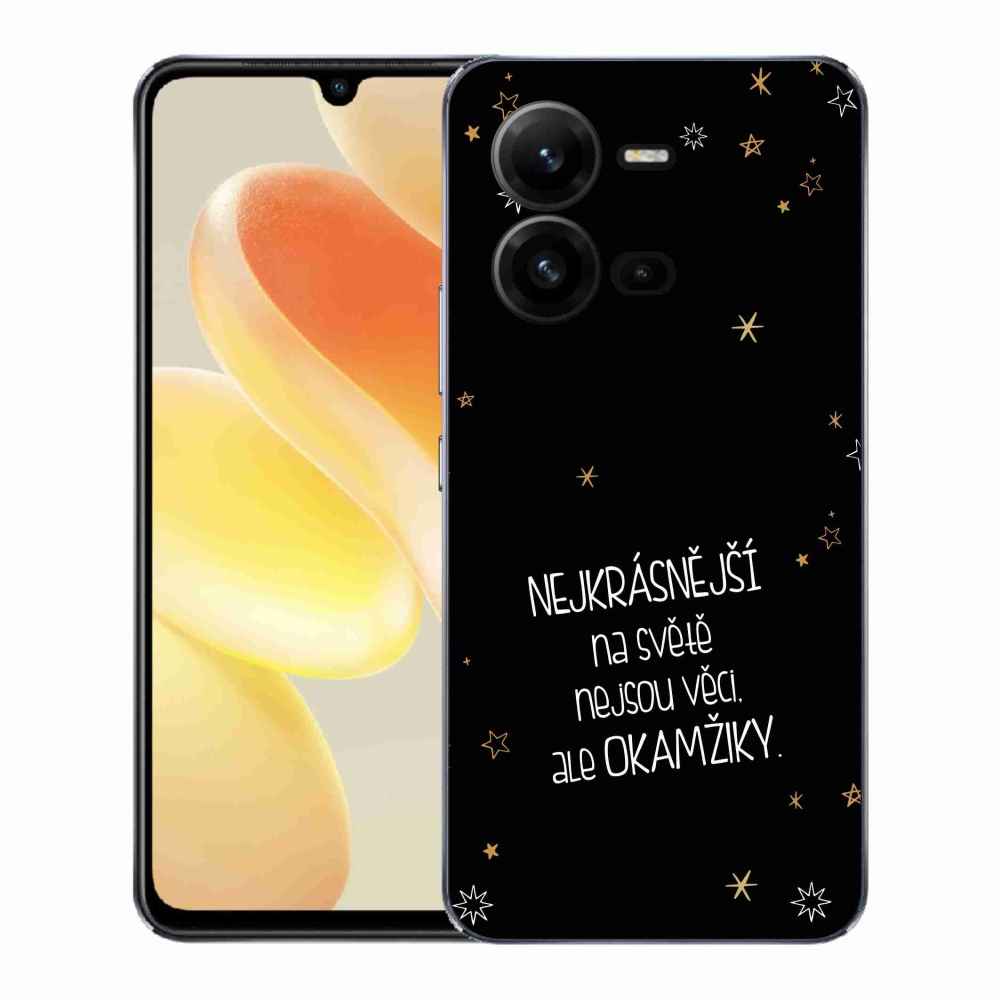 Gélový kryt mmCase na Vivo X80 Lite - citát 4 čierne pozadie