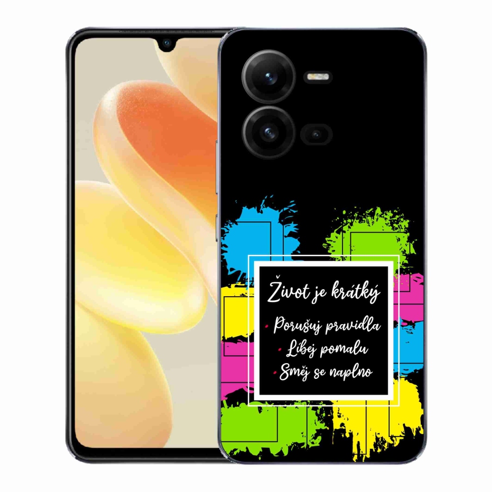 Gélový kryt mmCase na Vivo X80 Lite - citát 5 čierne pozadie