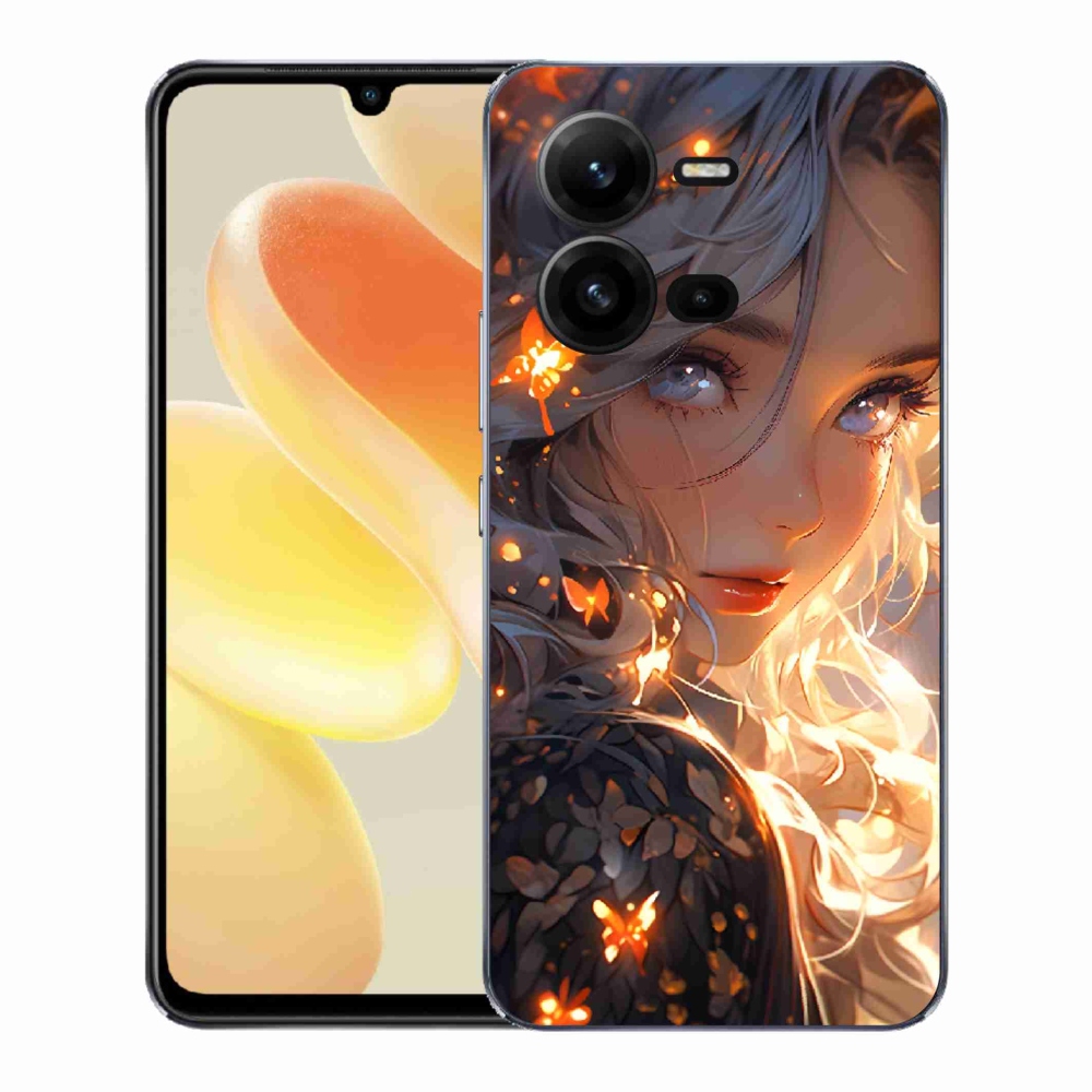 Gélový kryt mmCase na Vivo X80 Lite - dievča a motýle