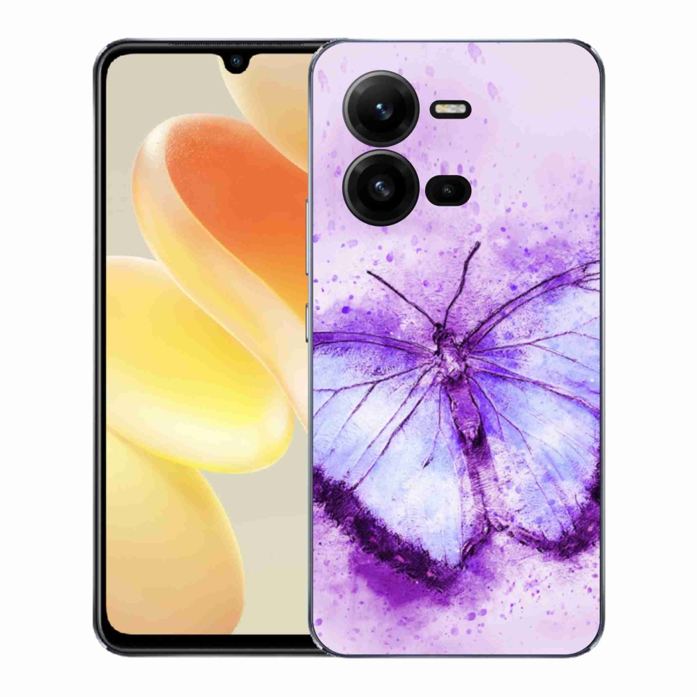 Gélový kryt mmCase na Vivo X80 Lite - fialový motýľ