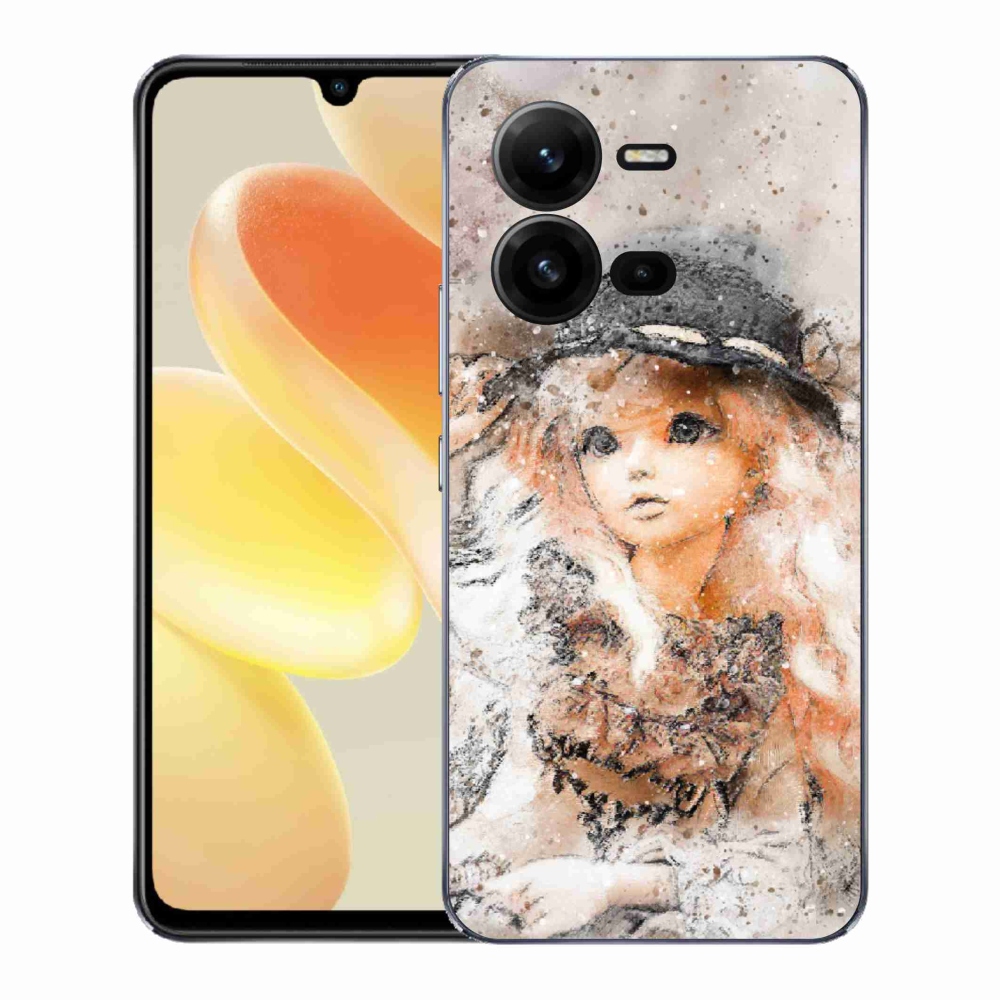 Gélový kryt mmCase na Vivo X80 Lite - dievčatko s klobúkom