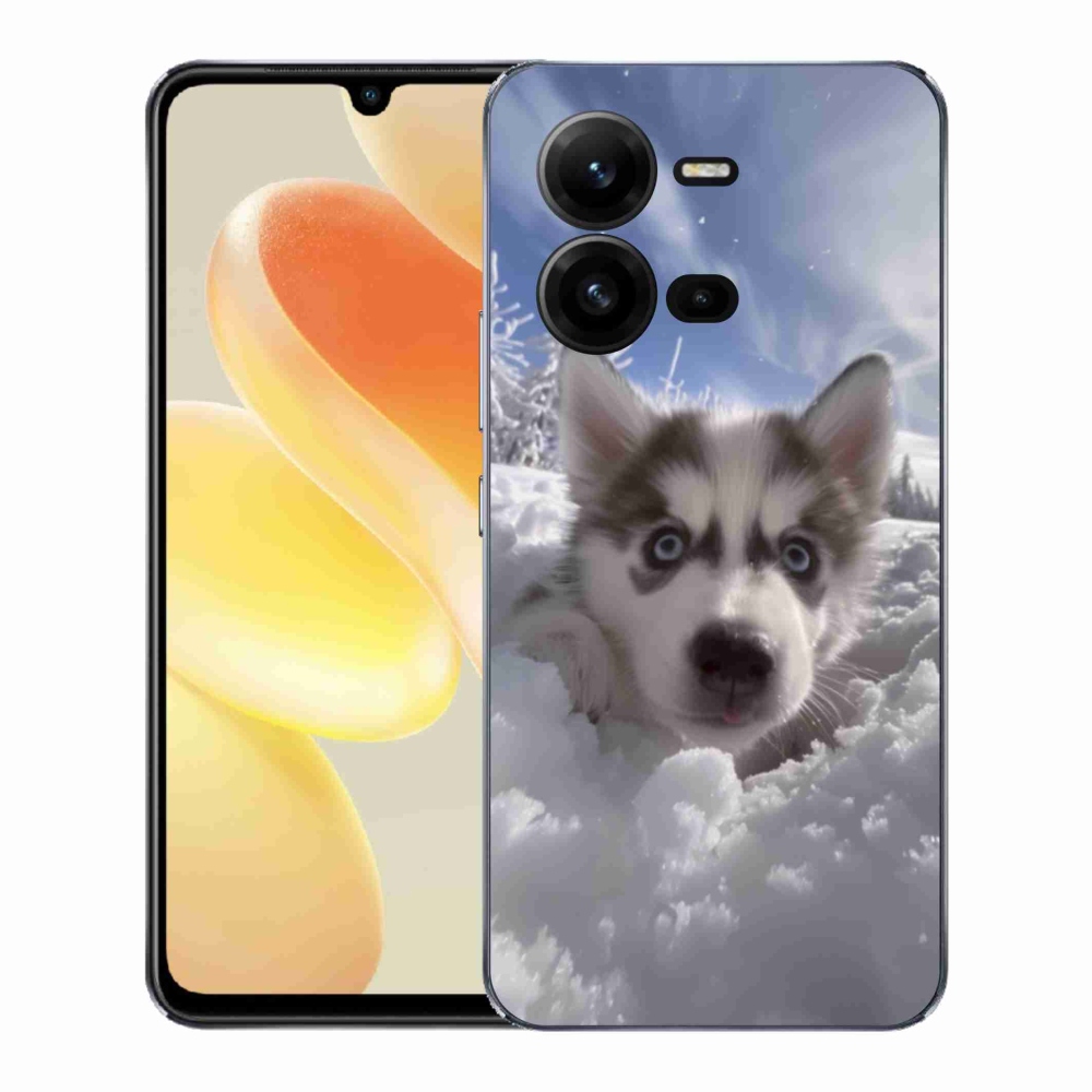 Gélový kryt mmCase na Vivo X80 Lite - husky v snehu