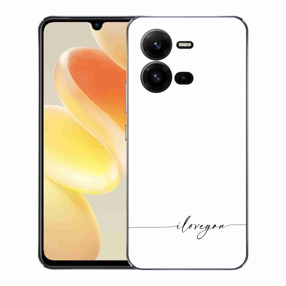 Gélový kryt mmCase na Vivo X80 Lite - I love you biele pozadie