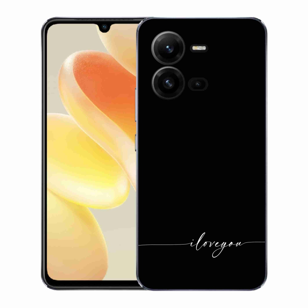 Gélový kryt mmCase na Vivo X80 Lite - I love you čierne pozadie