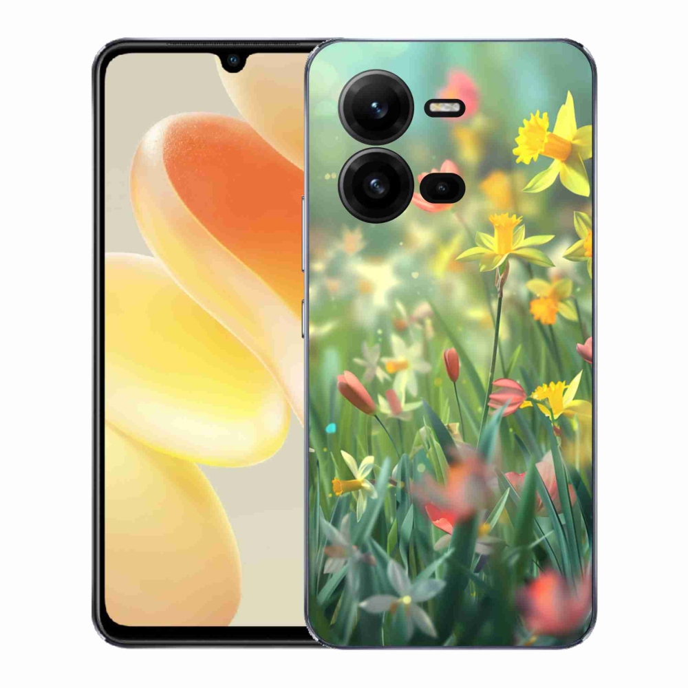 Gélový kryt mmCase na Vivo X80 Lite - jarné kvety