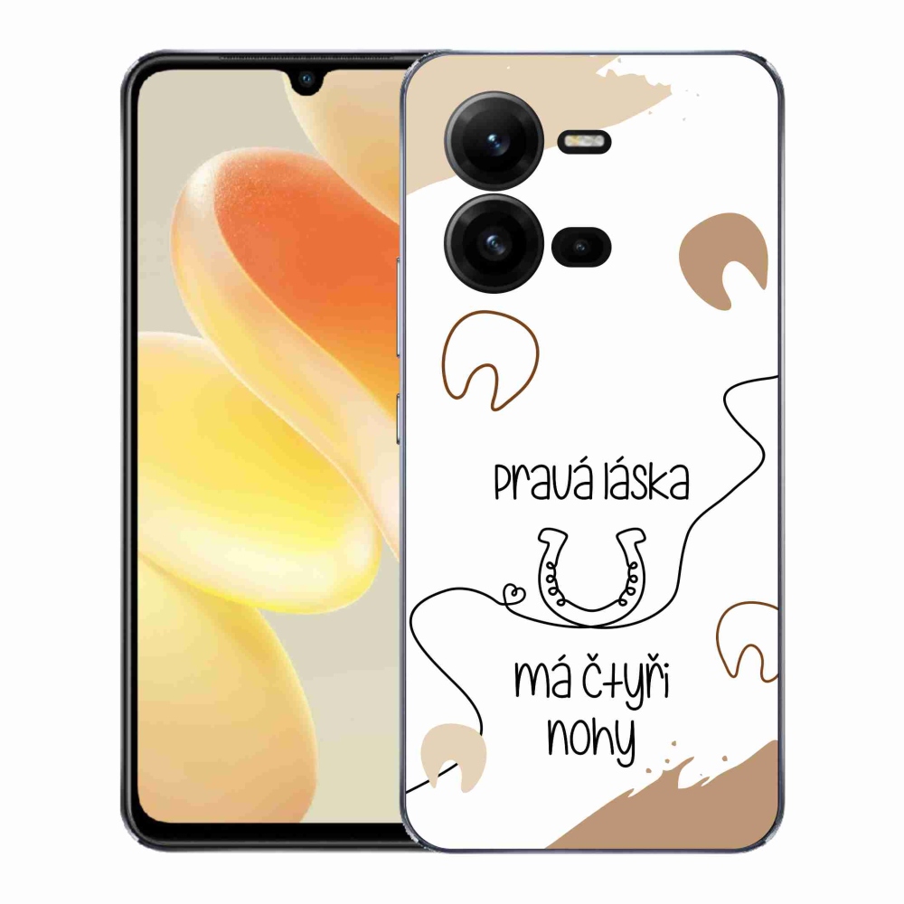 Gélový kryt mmCase na Vivo X80 Lite - konský motív biele pozadie
