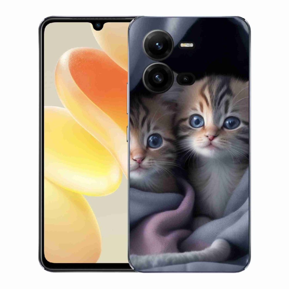 Gélový kryt mmCase na Vivo X80 Lite - mačacie duo 2
