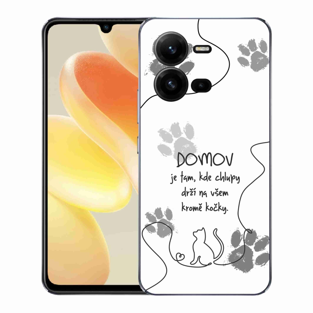 Gélový kryt mmCase na Vivo X80 Lite - mačacie motív biele pozadie