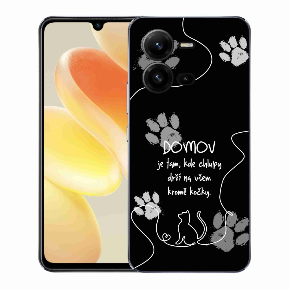 Gélový kryt mmCase na Vivo X80 Lite - mačacie motív čierne pozadie