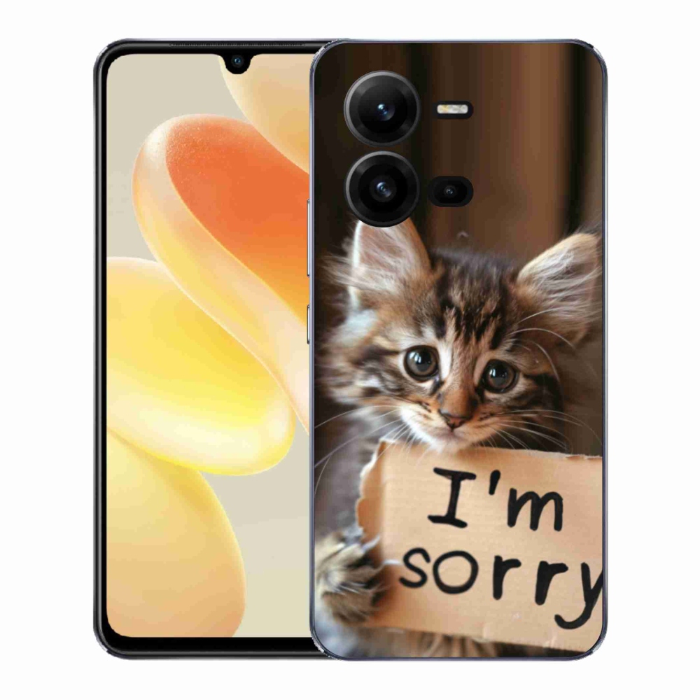 Gélový kryt mmCase na Vivo X80 Lite - mačacie ospravedlnenie
