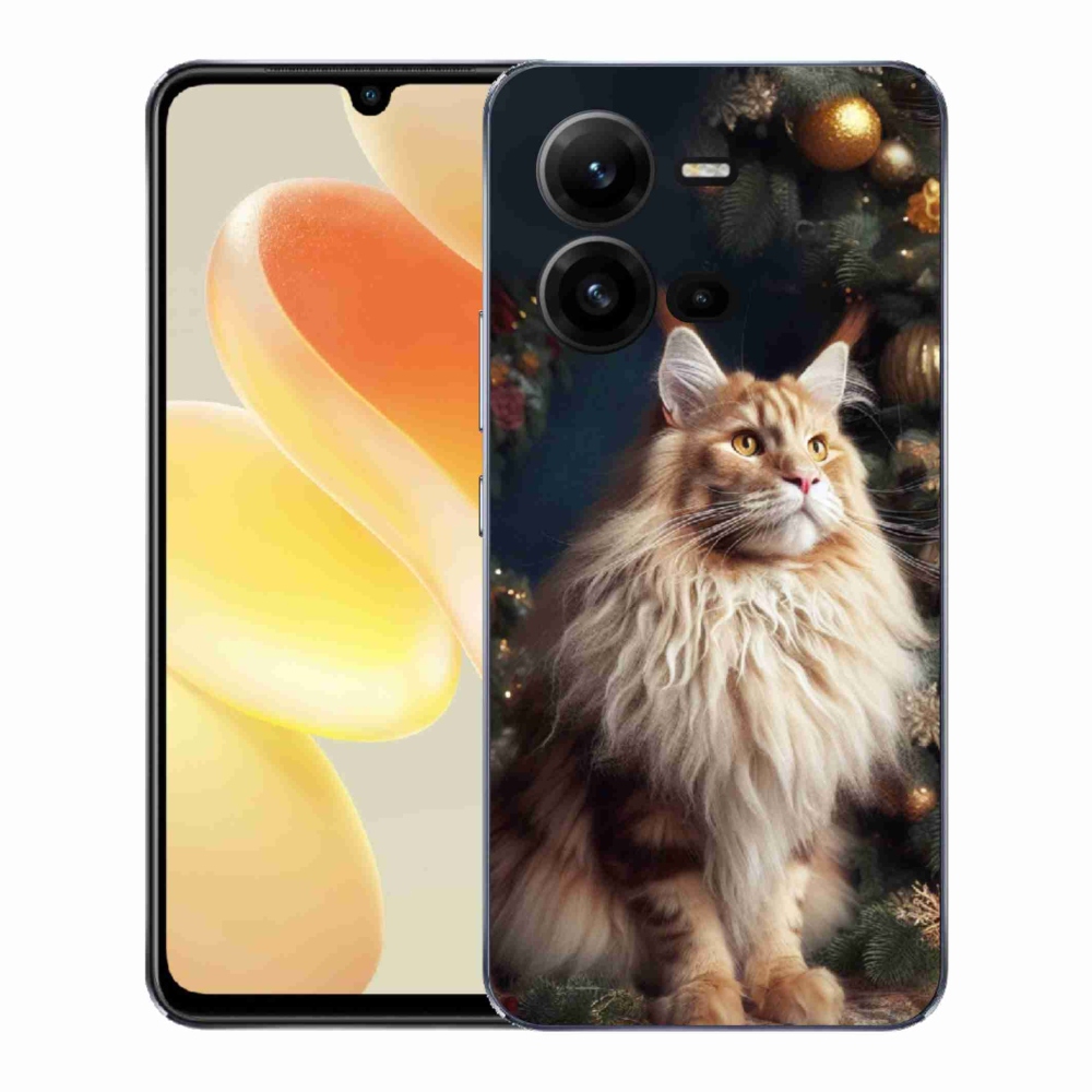 Gélový kryt mmCase na Vivo X80 Lite - mačka pri stromčeku