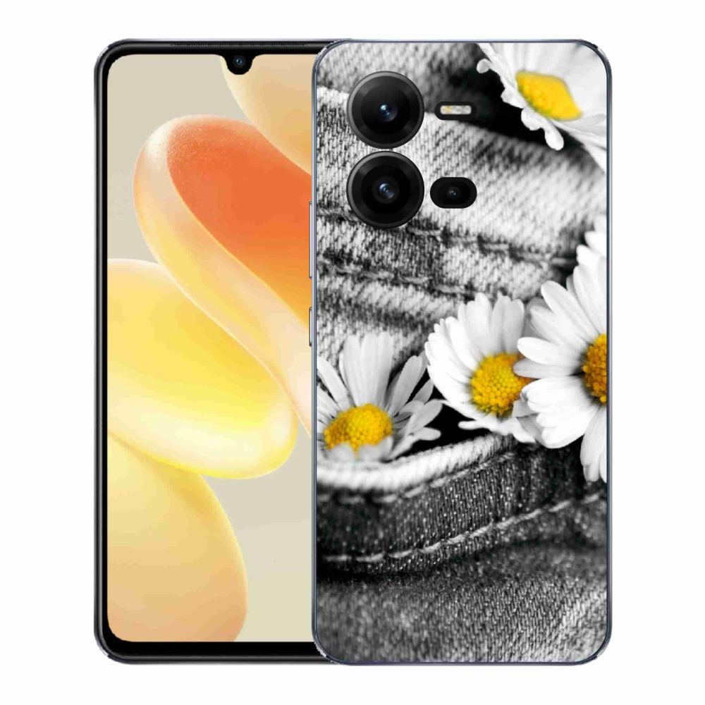 Gélový kryt mmCase na Vivo X80 Lite - margarétky