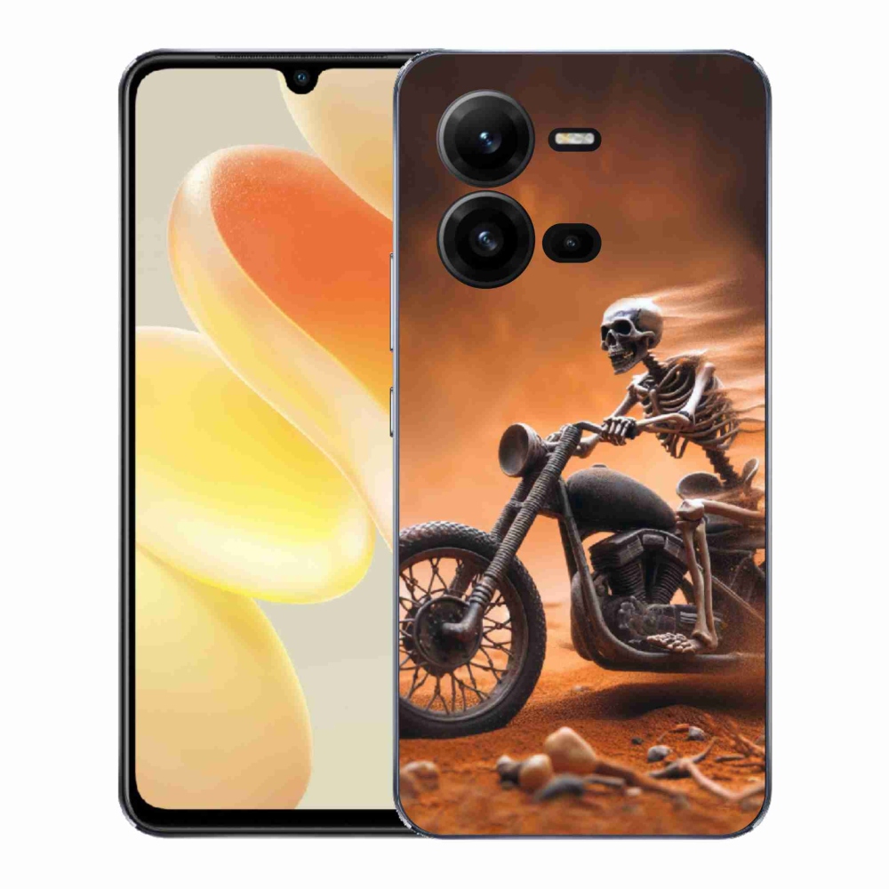 Gélový kryt mmCase na Vivo X80 Lite - kostra na motorke