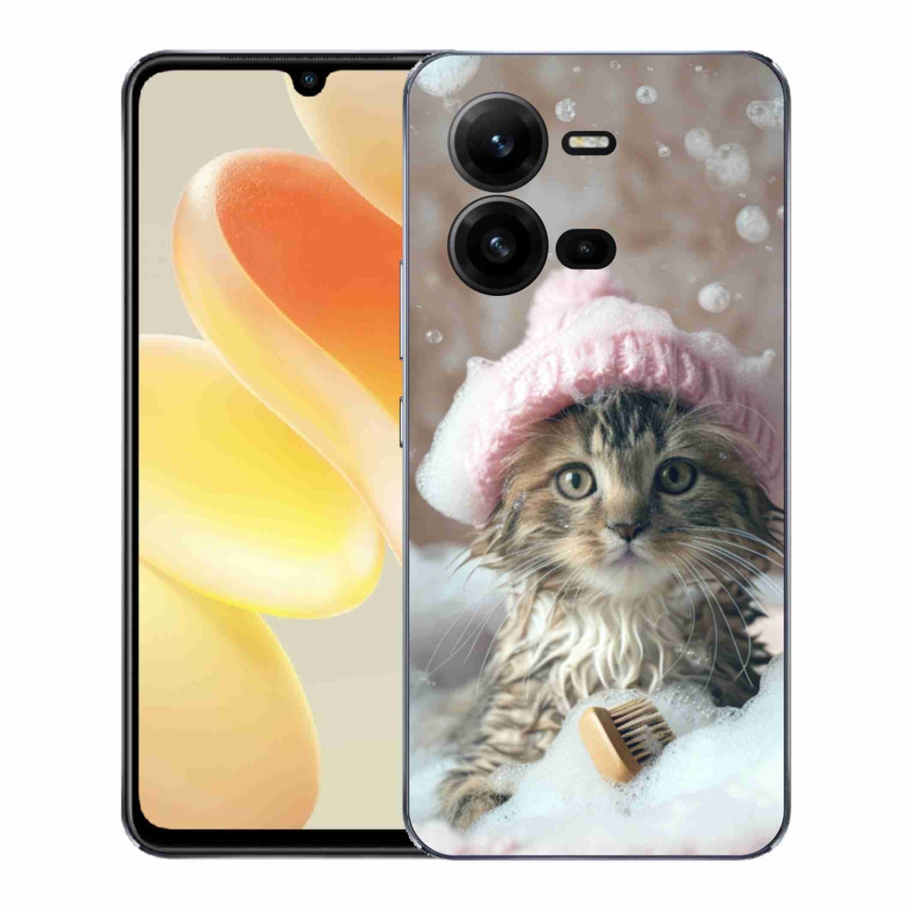 Gélový kryt mmCase na Vivo X80 Lite - mačiatko a kúpeľ